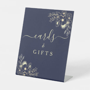 Signe De Table Cartes et cadeaux de mariage bleu marine