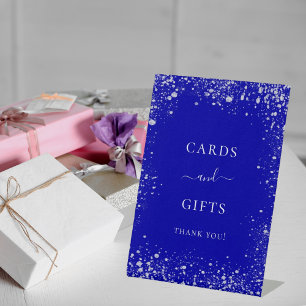 Signe De Table Cartes et cadeaux de mariage bleu royal argent sci
