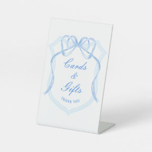 Signe De Table Cartes et cadeaux de poignets bleu clair