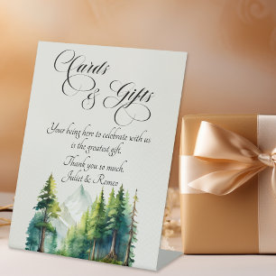 Signe De Table Cartes et cadeaux de scène de montagne
