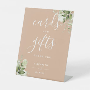 Signe De Table Cartes et cadeaux de verdure florale si élégante