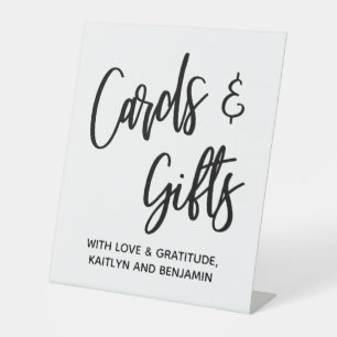 Signe De Table Cartes et cadeaux Décontractés simples, message