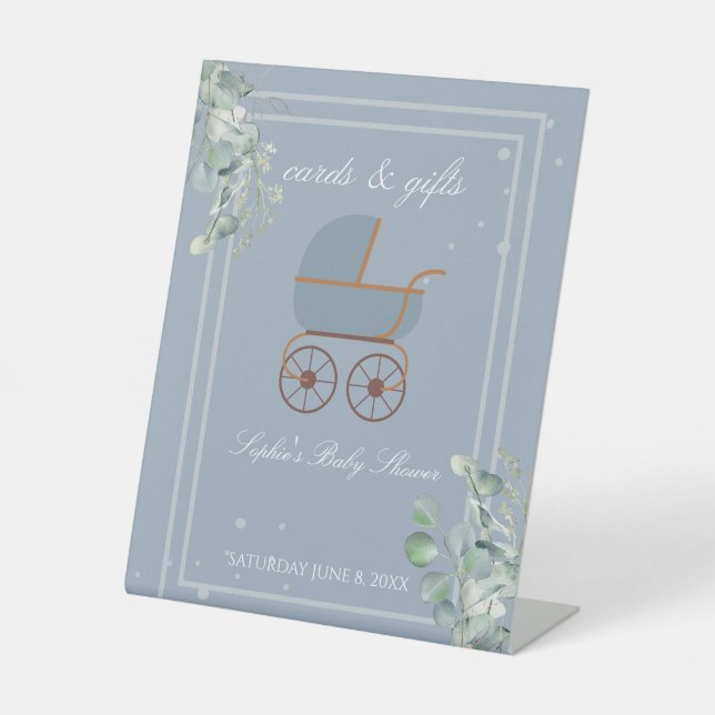 Signe De Table Cartes et cadeaux Dusty Blue Baby (Recto)