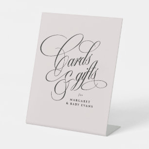 Signe De Table Cartes et cadeaux élégant baby shower blush