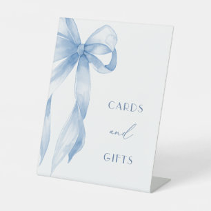 Signe De Table Cartes et cadeaux élégants Dusty Blue Bow