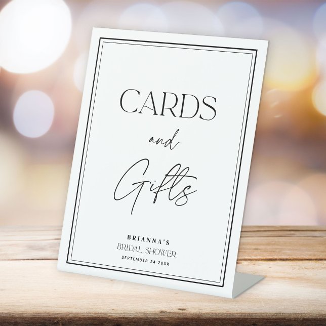 Signe De Table Cartes et cadeaux élégants Fête des mariées noir e (Créateur téléchargé)