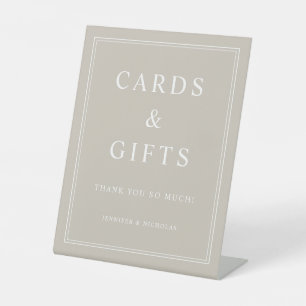 Signe De Table Cartes Et Cadeaux Élégants Taupe Mariage