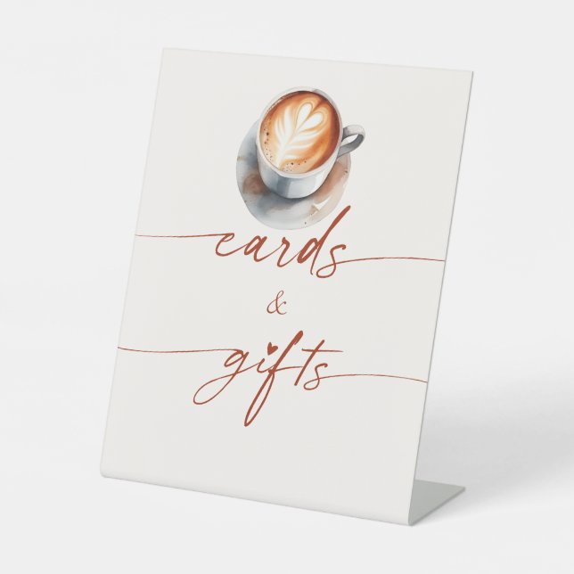 Signe De Table Cartes et cadeaux Fête des mariées Café (Recto)