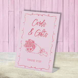 Signe De Table Cartes et cadeaux Fête des mariées rose du marché