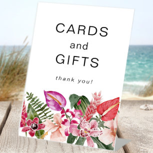 Signe De Table Cartes et Cadeaux Floral Tropicaux