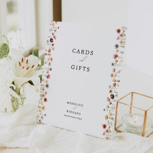 Signe De Table Cartes et cadeaux floraux colorés