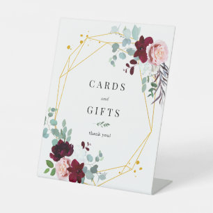 Signe De Table Cartes et cadeaux floraux Eucalyptus rose