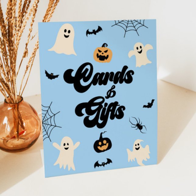 Signe De Table Cartes et Cadeaux Halloween Bleus Effrayants (Créateur téléchargé)
