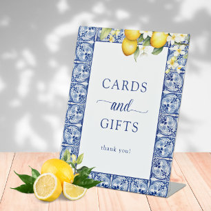 Signe De Table Cartes et cadeaux Main Squeeze Lemons