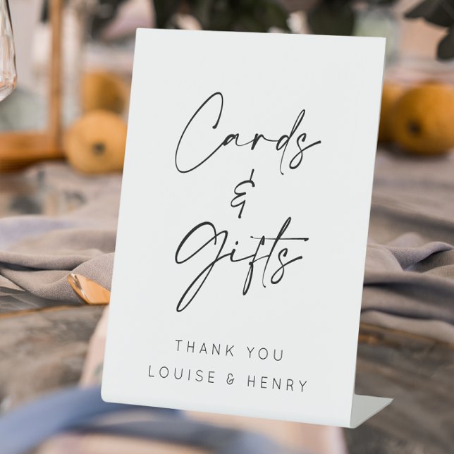 Signe De Table Cartes et cadeaux Mariage minimum (Cards and gifts sign)