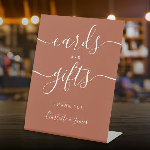 Signe De Table Cartes et cadeaux modernes en terre cuite avec sig