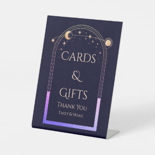 Signe De Table Cartes et cadeaux Mystical Arc en ciel bleu soleil