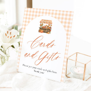 Signe De Table Cartes et Cadeaux Orange d'Automne Frais du Marché