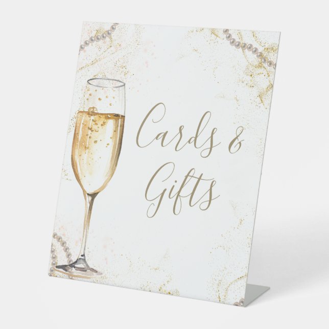Signe De Table Cartes et Cadeaux Perles et Prosecco (Recto)