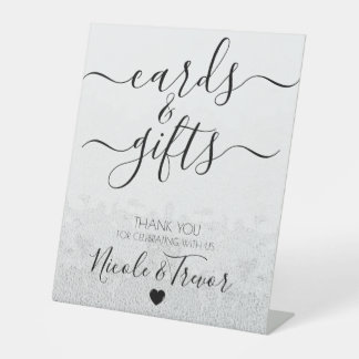 Signe De Table Cartes et cadeaux personnalisés avec texture grise