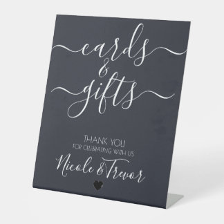 Signe De Table Cartes et Cadeaux Personnalisés Gris Foncé Mariage