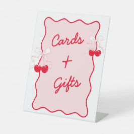 Signe De Table Cartes et cadeaux pour cerisier rouge et rose