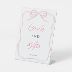 Signe De Table Cartes Et Cadeaux Rose Girly 8x10 Baby shower