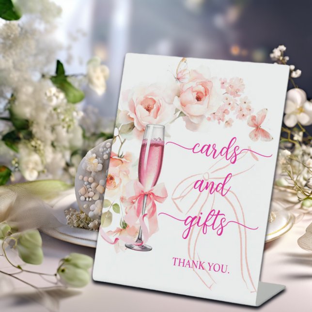 Signe De Table Cartes et Cadeaux Roses Blush (Créateur téléchargé)