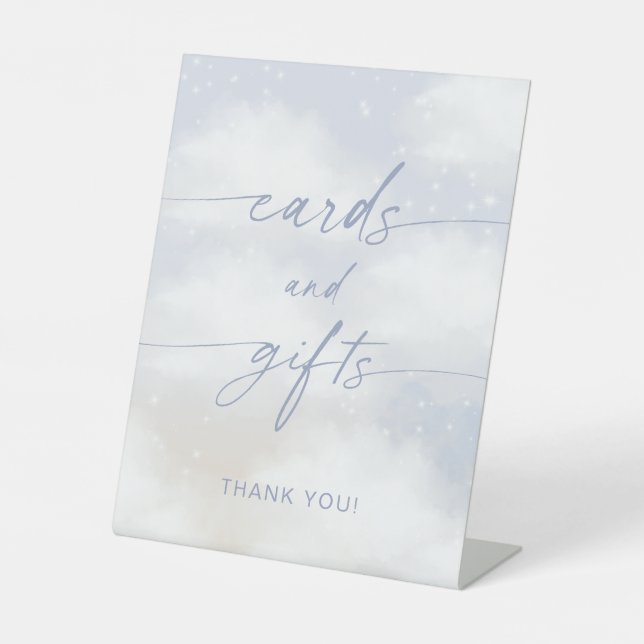 Signe De Table Cartes et Cadeaux Sur Cloud 9 (Recto)