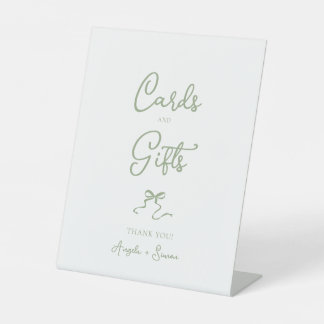 Signe De Table Cartes et cadeaux verts de la cage dessinée à la m