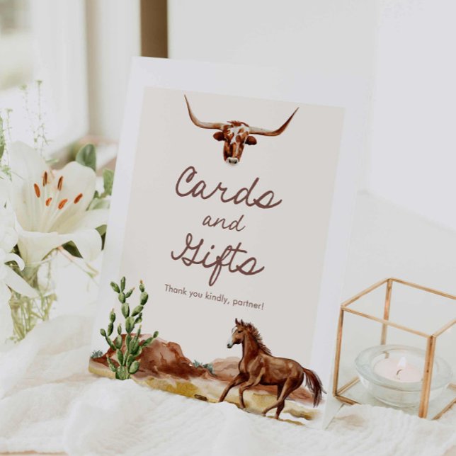 Signe De Table Cartes et cadeaux Western Party (Western Themed Party Cards and Gifts Sign)