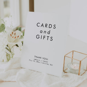 Signe De Table Cartes simples Noir et Blanc Mariage