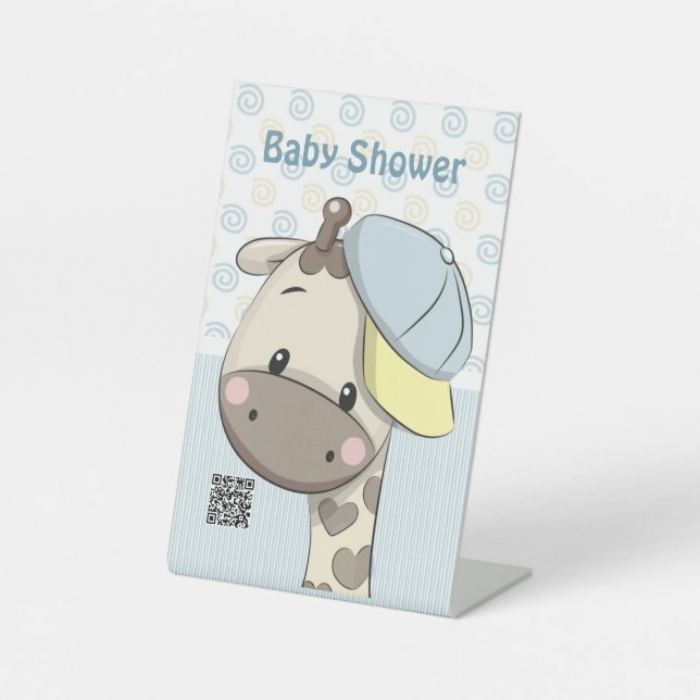 Signe De Table Cartoon personnalisé Baby Boy Giraffe (Recto)