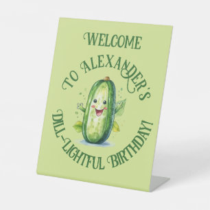 Signe De Table Cartoon vert mignon Picket Anniversaire
