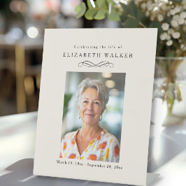 Signe De Table "Celebrating Life of" Photo Funeral Memorial 