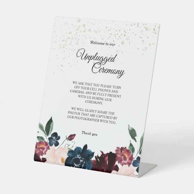 Signe De Table Célébration d'été Mariage Unplugged Ceremony (Recto)