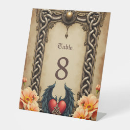 Signe De Table Celtic elegance with a heart and wings. 