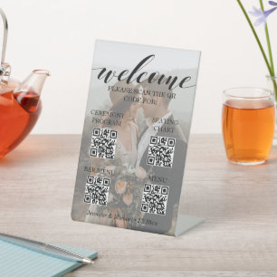 Signe De Table cérémonie&assise graphique&barre menu code qr phot