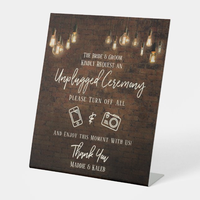 Signe De Table Cérémonie de débranchement de la brique industriel (Recto)