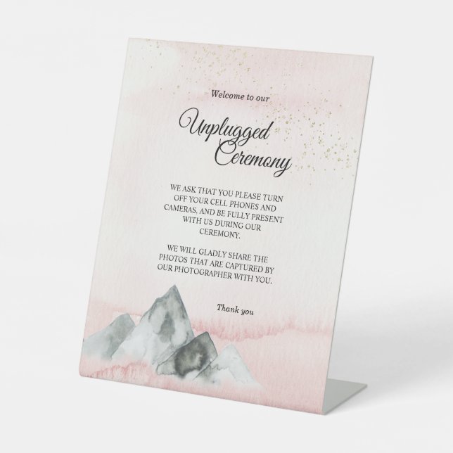 Signe De Table Cérémonie de débranchement du Mariage Pink Sunrise (Recto)