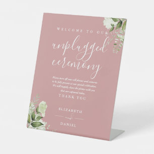 Signe De Table Cérémonie de la Dusty Rose Greenery Floral Unplugg
