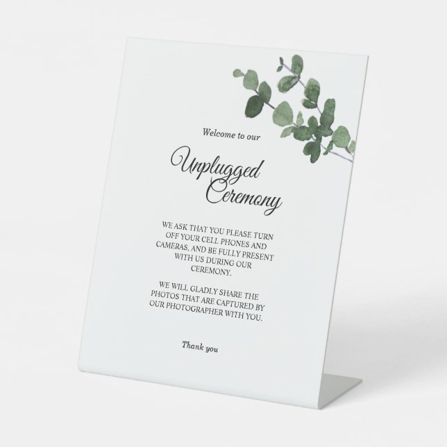 Signe De Table Cérémonie neutre de Mariage botanique débranché (Recto)