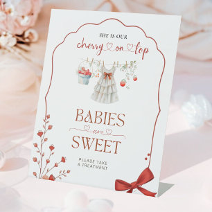 Signe De Table Cerise sur le dessus Les bébés sont sucrés