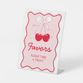 Signe De Table Cerisier Bow Rose Rouge En Haut Faveur