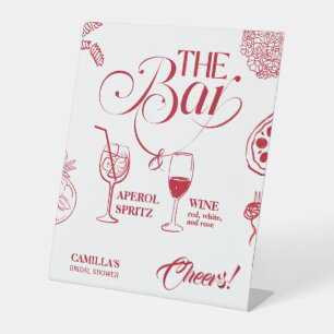 Signe De Table C'est l'Amour Bar à Mimosa pour Mariage Rouge