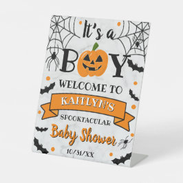 Signe De Table "C'est un garçon" Citrouille Baby shower d'Hallowe