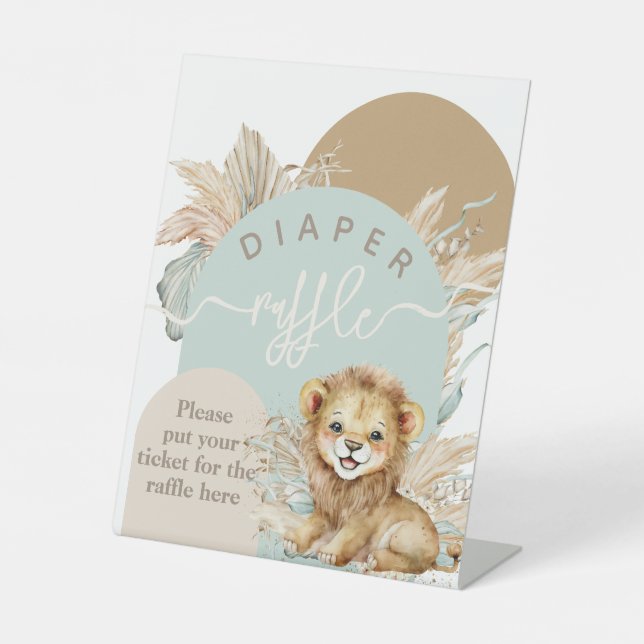 Signe De Table C'est un garçon Safari Thème Lion Baby shower (Recto)