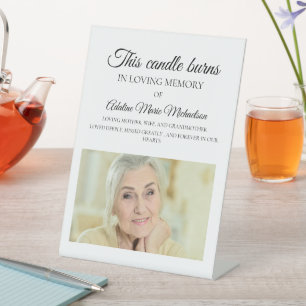 Signe De Table Cette bougie brûle la mémoire Photo Mariage