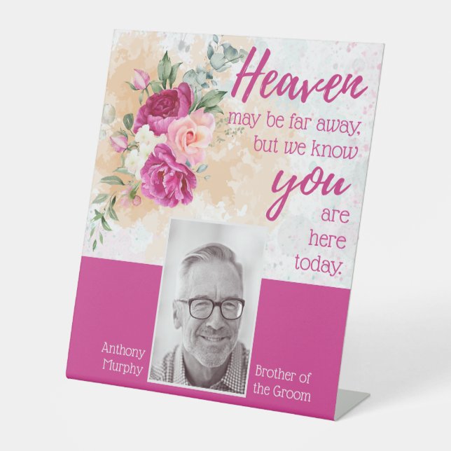 Signe De Table Chaise de Mariage de couleur rose chaud (Recto)