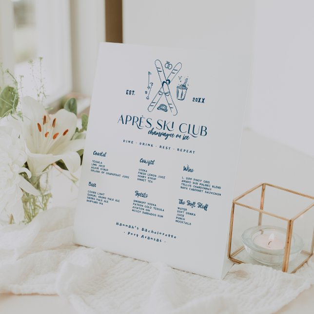 Signe De Table Champagne sur glace | Bachelorette Après Ski (Créateur téléchargé)